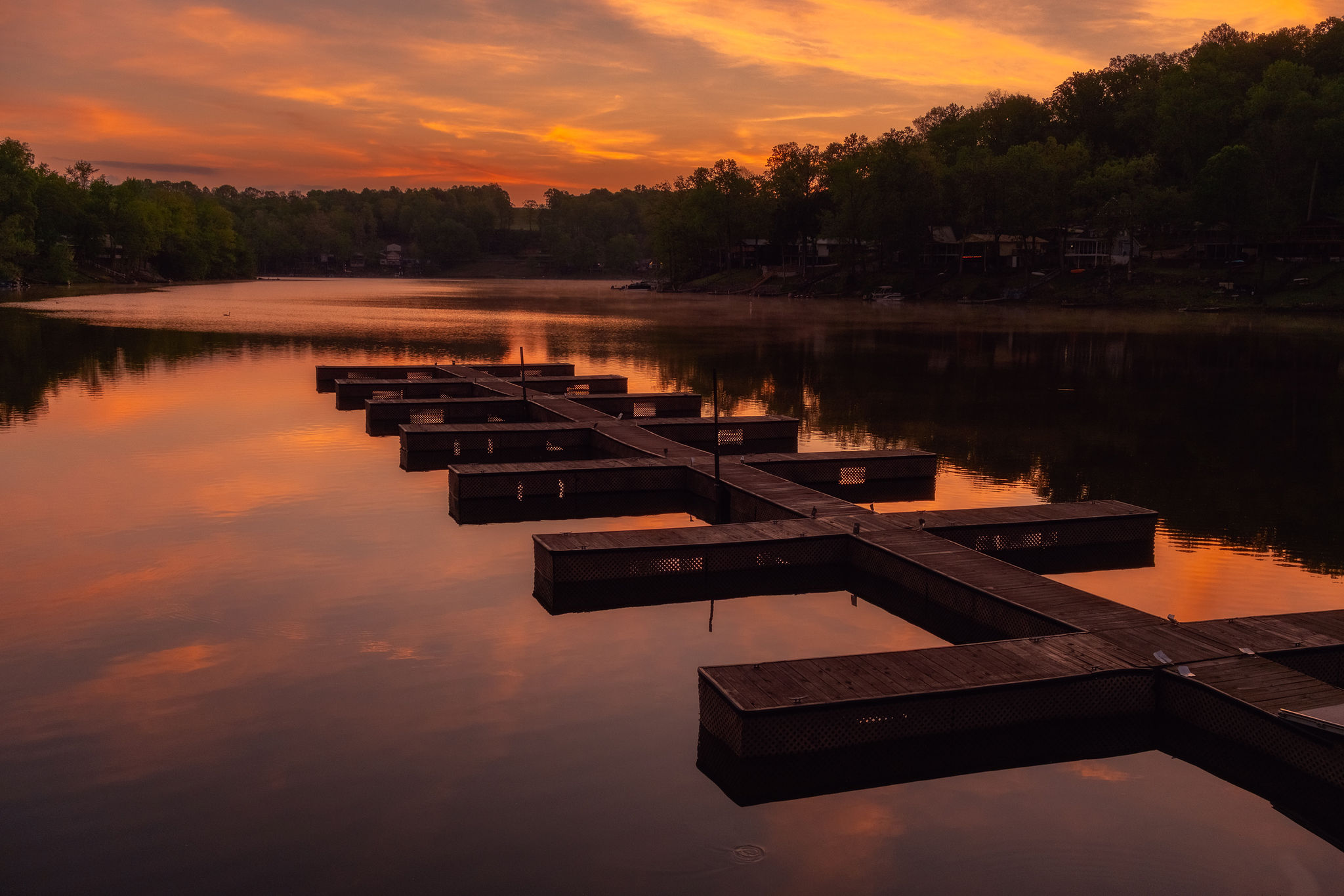 Dock at Lake Malone close to RV campground